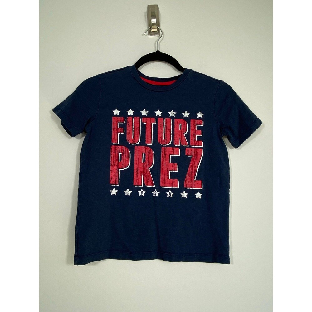 Boys Future Prez USA Graphic Tee Navy Red White Size M 8